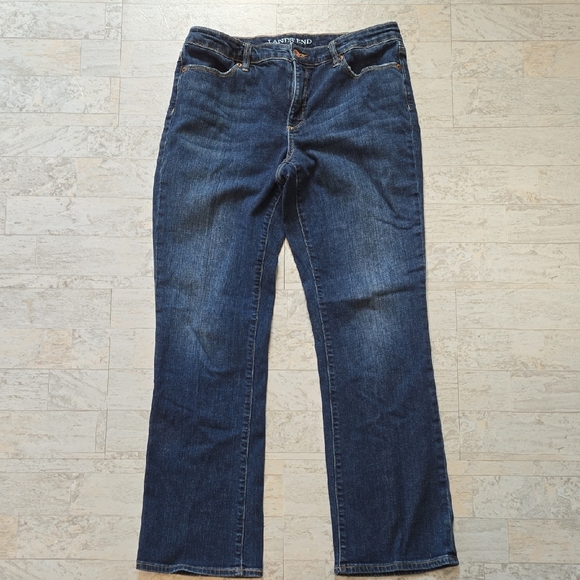 Lands End Bootcut Jeans Dark Wash Size 10 - Picture 1 of 13